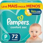 Fralda Pampers Confort Sec P 72 Unidades