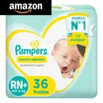 Fralda Pampers Premium Care Tamanho RN+ 36 unidades *Amazon*
