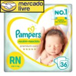 Fralda Pampers Premium Care Tamanho RN 36 unidades -- Mercado Livre