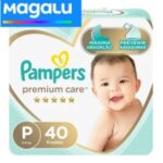Fralda Pampers Premium Care Tamanho P 40 unidades *Magalu*